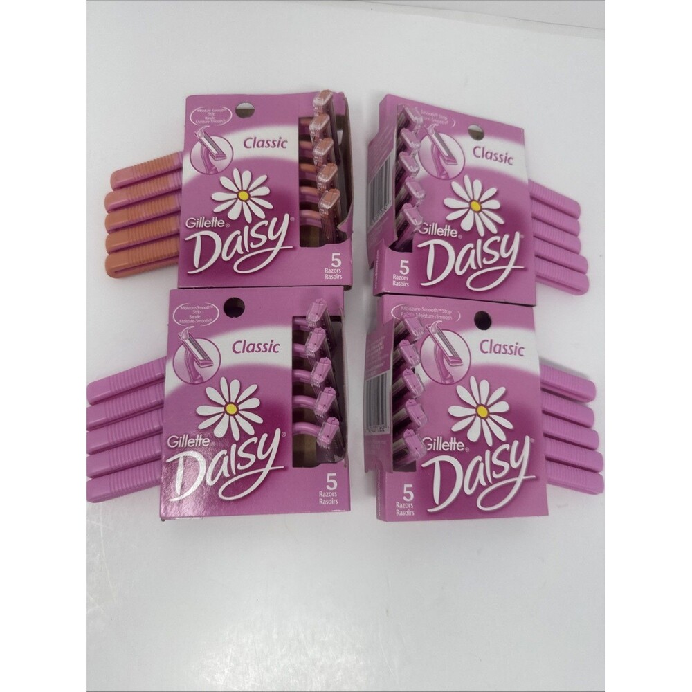 Gillette Daisy Classic Disposable Shavers Razors ~ 4 Packs of 5 ~ 2004 NEW vgt